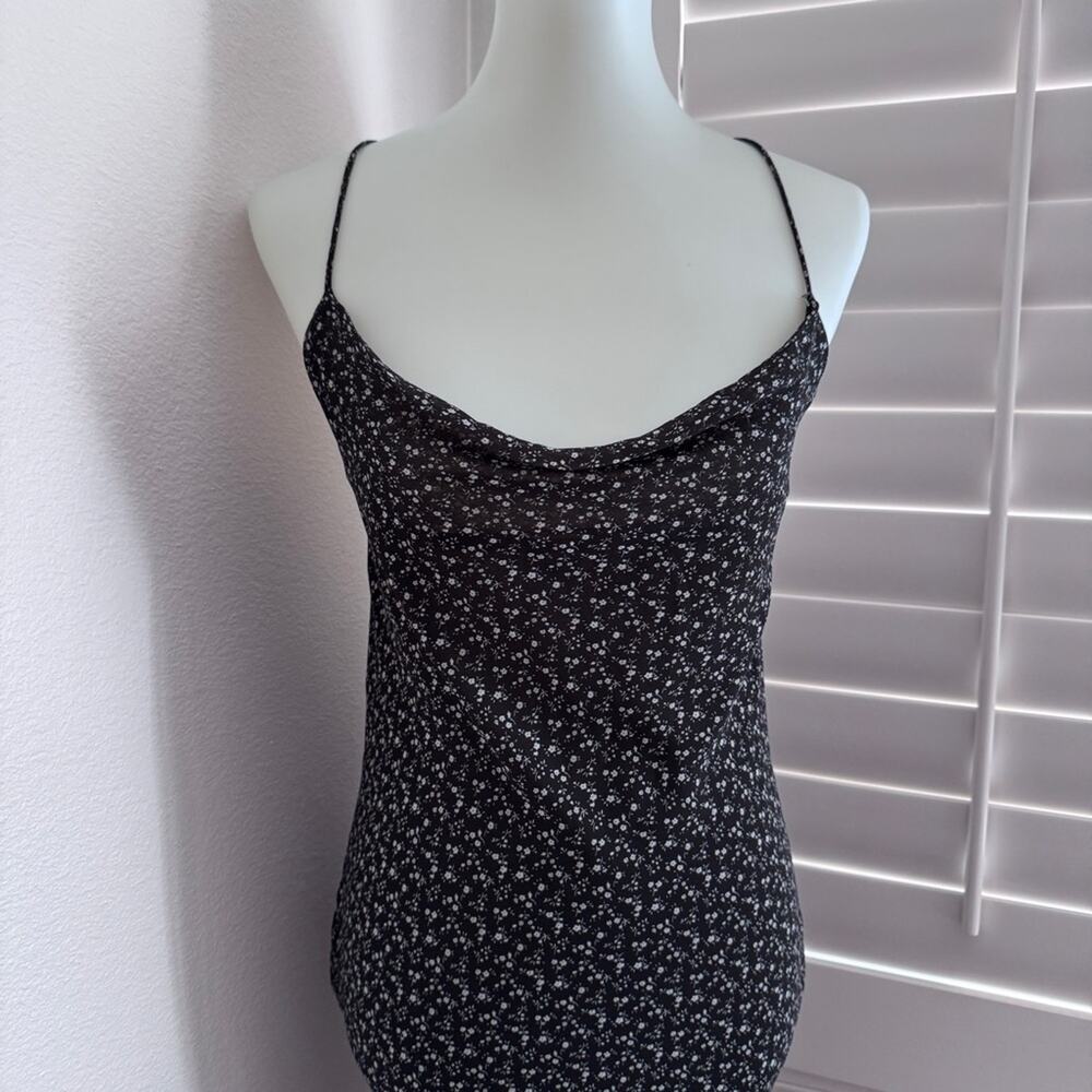 JLUXLABEL Black and White Floral Open Back Cowl Neck Slip Maxi Dress Size Small - Picture 7 of 12